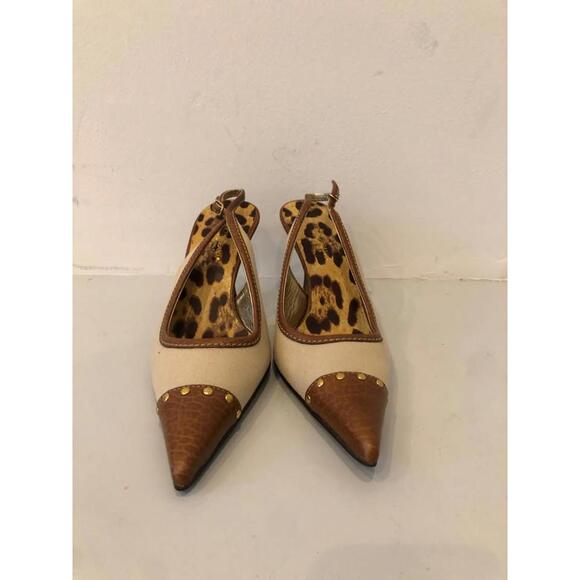 Chic Pointed Toe Slingback Heels with Animal Print - Picture 1 of 3